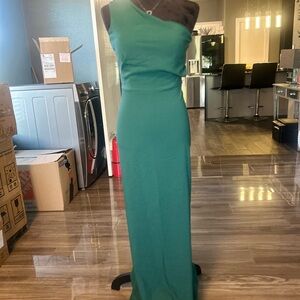Chic One-Shoulder Green Dress